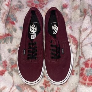 Vans Men's Dark Red Canvas Sneakers